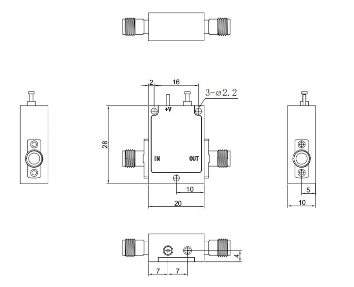 LF-LA0115-30-10, Малошумящий усилитель, 0.1-1.5ГГц, 28 дБ