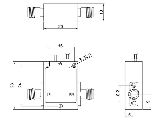 LF-LA0.5G8G-21-14, Малошумящий усилитель, 0.5-8 ГГц, 16 дБ
