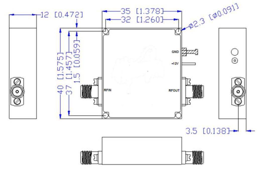LF-LA3850-50K50G, Широкополосный малошумящий усилитель, 50 кГц-50 ГГц, 38 дБ